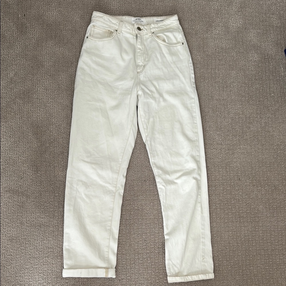 Cotton On Off-White Straight Leg Jeans